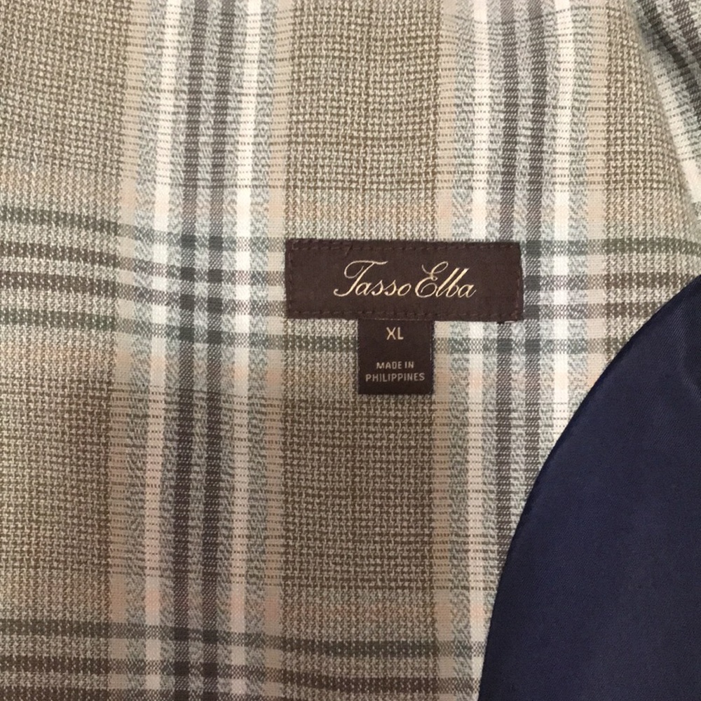 Tasso Elba Men's Plaid Linen Sport Coat, Men’s Jacket. Size XL - Picture 8 of 8